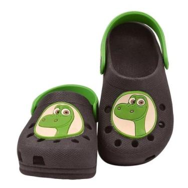 Imagem de Babuche Infantil Menino Preto Dino Leve, Flexível e Prático - Dulupé C