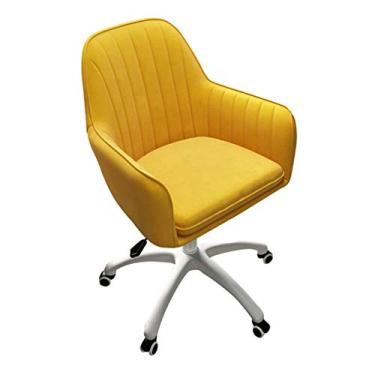 Imagem de Cadeira de escritório em casa, cadeira de escritório giratória, cadeira de escritório ergonômica com apoio de braço de apoio lombar, cadeira de trabalho ajustável nas costas médias, suporte lombar