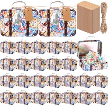 Imagem de RimCereal 24 caixas de mini mala de viagem, caixa de lembrancinhas de festa de doces, pequenas malas de presente de lata, artesanato para festa, casamento, viagem, noiva, chuveiro, decoração, com