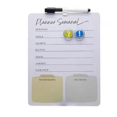 Imagem de Quadro Lousa Magnética Planner Imã Porta Recados (Mod 1)