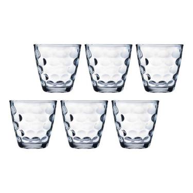 Imagem de Jogo Transparente Redondo Bangkok 6 Copos 250ML Vidro Suco - WELLMIX, 