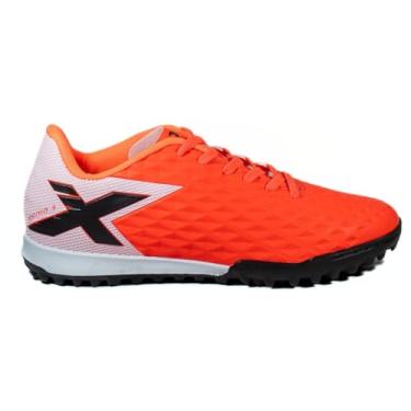 Imagem de Chuteira Society Oxn Genio 3 Masculina Feminina Gramado Sintético Com Trava Leve Macia Confortável Durável Resistente Impermeável Adulto Juvenil Infantil Solado Reforçado Original Futebol Jogo - Profissional (Laranja, BR, Adulto, Numérico, 36)