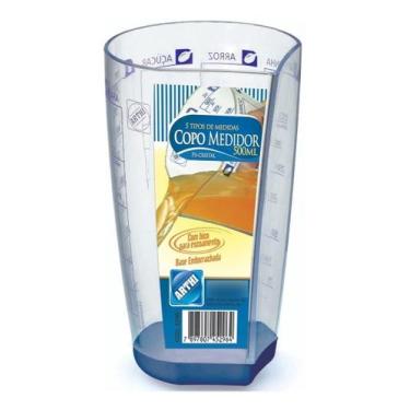 Imagem de Copo Medidor Graduado Acrilico Base Emborrachada 500ml Arthi
