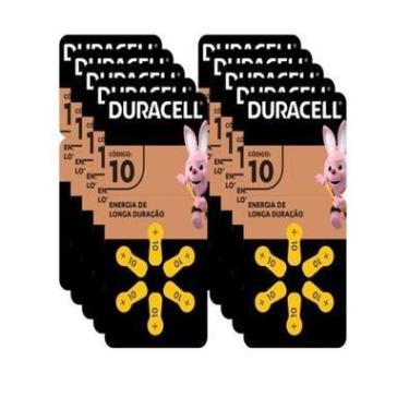 Imagem de 60 Pilhas Auditivas Nº A10 / Pr70 Duracell, Com 6 Unidades