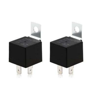 Imagem de Techie Pacote com 2 relés de carro de 4 pinos, 12V 40A com placa fixa, acionador de ar condicionado, interruptor de relé resistente, adequado para carros, motocicletas, caminhões