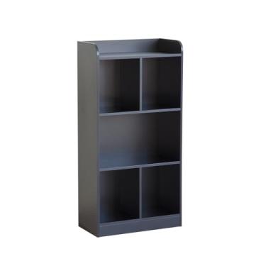 Imagem de COMUHOME Estante de livros com painel traseiro de estabilidade de 5 cubos, prateleira organizadora multifuncional para quarto, sala de estar, escritório, armário escolar, em preto, com 50 cm de