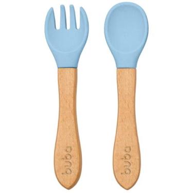 Imagem de Kit Introdução Alimentar Talheres de Bambu e Silicone BPAFree para Mic