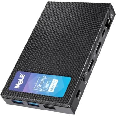 Imagem de MeLE Quieter4C Fanless Mini PC N150 (até 3,6GHz) 16GB LPDDR5 512GB SSD, suporta 2X HDMI + USB-C Triple Display WiFi 5 BT 5.1 GbE, Computador Pequeno Ultrafino em Sinalização Digital, MES, WMS