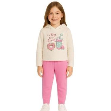 Imagem de Conjunto Infantil Menina Moletom Peluciado Com Capuz Kyly-Feminino