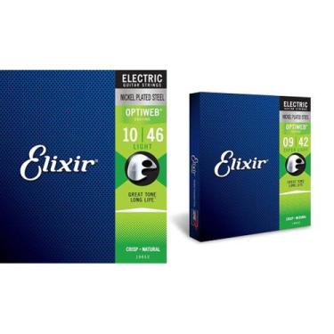 Imagem de Cordas de guitarra elétrica Elixir 19052 revestidas com níquel light