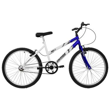 Imagem de Bicicleta de Passeio Ultra Bikes Esporte Bicolor Aro 24 Reforçada Freio V-Brake Sem Marcha Branco/Azul