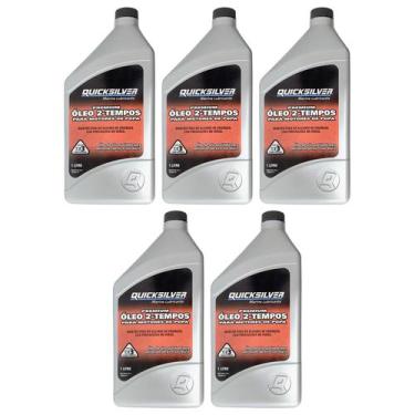Imagem de Óleo Motores de Popa 2T Quicksilver TCW3 1 Litro Kit Com 5 Litros - Me