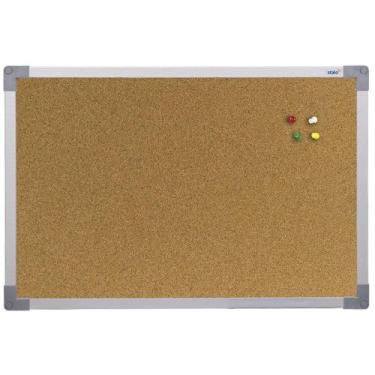 Imagem de Quadro de Aviso 60X40CM Moldura Alumínio MDF com Cortiça Aparente - St
