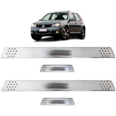 Imagem de Kit Soleira Cromada Golf 1997 a 2020 Escovado com Antiderrapante nas L
