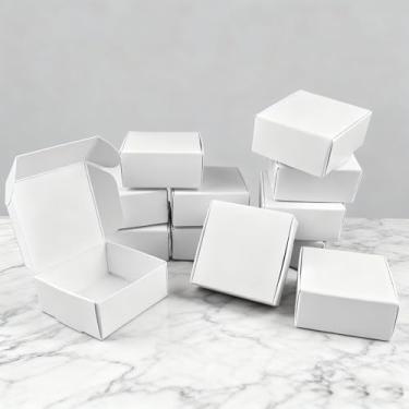 Imagem de 12 peças de mini caixas de presente brancas pequenas caixas de embalagem de papel para joias de festa e presente de casamento