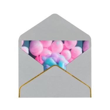 Imagem de SKKNT Cartões de felicitações com estampa de algodão doce vermelho para todas as ocasiões, convites de festa de aniversário de casamento, 12,7 x 15,2 cm