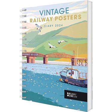 Imagem de CAROUSEL CALENDARS Vintage Railway Posters NRM A5 Diary 2024