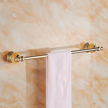 Imagem de Prateleiras de banheiro requintadas toalheiro de estilo europeu, rack de banheiro de banheiro, toalheiro perfurado, barra de toalha de topázio