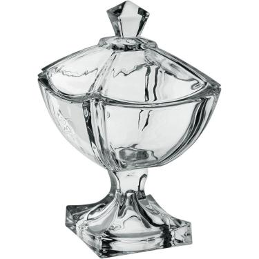 Imagem de Baleiro Bomboniere Potiche Quadrado Home&co Tampa Vidro