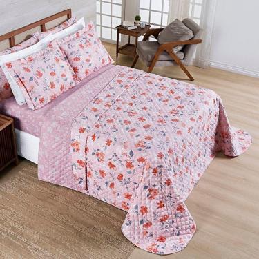 Imagem de Editar Cobre Leito Casal Dupla Face Sublime 400 Fios Micropercal Estampa Flora