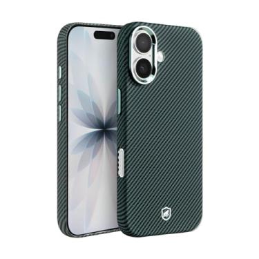 Imagem de Gshield Capa Case Anti-impacto Kevlar em Policarbonato com Textura de Fibra de Carbono e Design Slim Preta (iPhone 17)