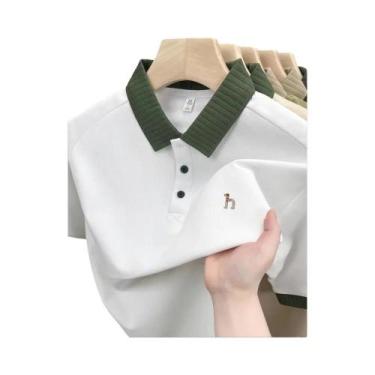 Imagem de Camisa Polo Masculina De Manga Curta Com Bordado De Cão Na Lapela, Con