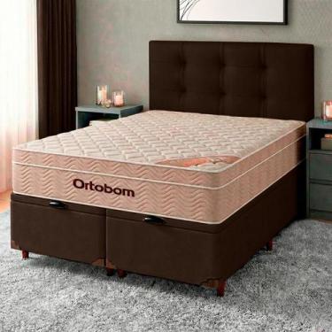 Imagem de Cama + Bau Blindado e Colchão Ortobom Molas Ensacadas Queen - Airtech 