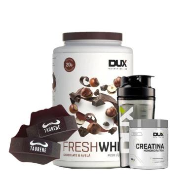 Imagem de Fresh Whey Isolado Hidro Belga 900g + Creatina Luva  Dux-Unissex