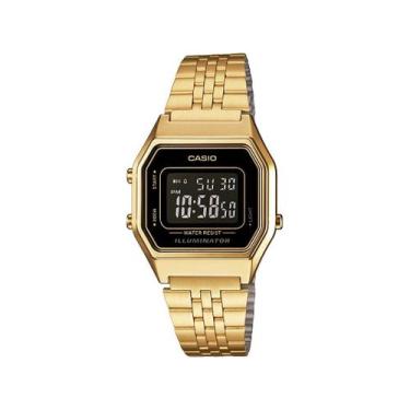 Imagem de Relógio Feminino Casio Digital Vintage Pequeno Quadrado Casual Dourado