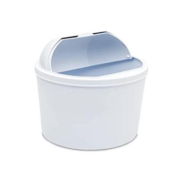 Imagem de Lixeira De Pia Plástico Com Tampa Retrátil 3 Litros Versátil (Branco)