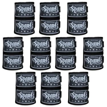 Imagem de Kit 10 Pares de Bandagem Elástica de Boxe e Muaythai - Spank (3 METROS, PRETO)