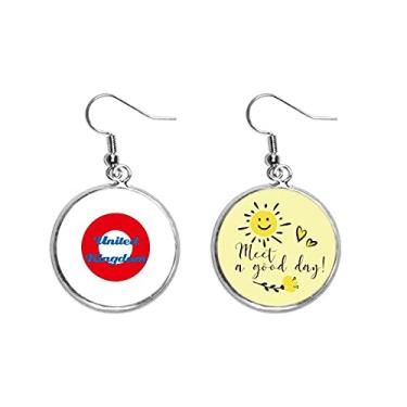 Imagem de Britânico Indicate Text English Represent Ear Drop Sun Flower Brinco Joias Moda, Medium, Metal