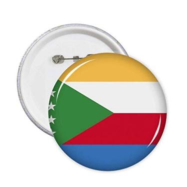 Imagem de Broche de bandeira nacional de Comores com bandeira africana país alfinetes botão emblema acessório decoração 5 peças