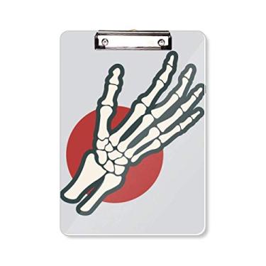 Imagem de Ilustração humana mão osso junta prancheta pasta bloco de escrita placa de apoio A4