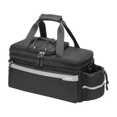 Imagem de MOSISO Bolsa de suporte para câmera de bicicleta com capa de chuva, bolsa de selim impermeável para assento traseiro de bicicleta bolsa de armazenamento para banco traseiro de bicicleta com capacidade