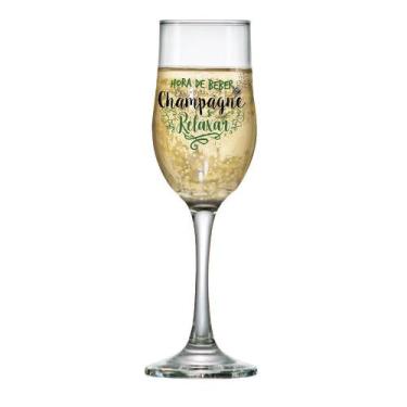 Imagem de Taça de Champagne Frases Hora de Beber Barcelona 210ml - MeuCopo