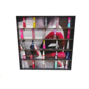 Imagem de Porta Esmaltes Decorativo Com Fundo Decorado Enfeite Manicure - CasaBe