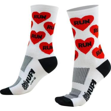 Imagem de Meia HUPI Love Run Branca - LT para pés menores 34-38, Branco