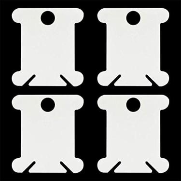 Imagem de 120 peças de placa de enrolamento de linha de costura de plástico, placa de enrolamento de ponto cruz, enrolador de fio de ponto cruz, organizador de bobinas de linha de bordado, cartão de bordado de