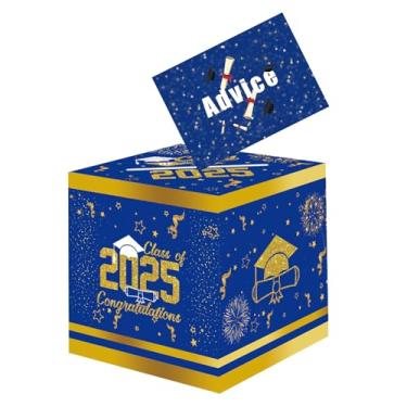 Imagem de hhdatc Caixa de cartões de formatura Class of 2025, convites de formatura 2025, caixa de cartão de formatura 2025 para lembrancinhas de festa de formatura de 2025, decorações de mesa de formatura