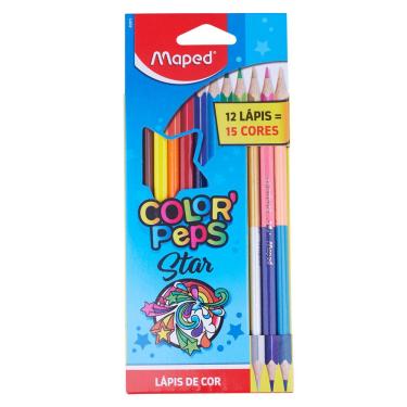Imagem de Lápis de Cor Peps 12 Cores 3 Duo 832073ZV Maped