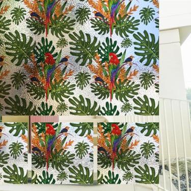 Imagem de funlife Azulejos de película de privacidade de janela quadrada pré-cortados sem costura, adesivos de vidro opaco e adesivo de dupla face para escritório em casa, 28 x 28 cm, 6 peças, pássaros