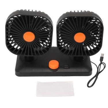Imagem de Ventilador de Carro Cabeças Duplas Fãs de Veículo Rotação 360 Graus Ventilador de Ar de Resfriamento Automático de Vento Forte, Ventilador de Ventilador Portátil de Carro