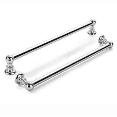 Imagem de khtumeware Pacote com 5 puxadores de armário cromado polido central de 10 polegadas (256 mm) para gavetas, penteadeira, alça de banheiro