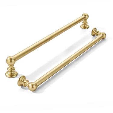 Imagem de khtumeware Pacote com 5 furos de 256 mm (10 pol.) Armário dourado antigo puxadores de armário de cozinha sólido resistente para gavetas, penteadeira, alça de banheiro