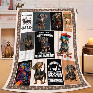 Imagem de Cobertor de Dachshund Dachshund para filhotes de cachorro presentes para amantes de cães, crianças, meninas, adultos, mulheres, homens, macio, aconchegante, quente, felpudo, fofo, felpudo, cobertor de