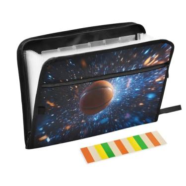 Imagem de CEBUGI Pasta expansível com 13 bolsos, organizador de arquivos sanfonado à prova d'água com etiquetas tamanho A4, organizador de documentos de papel para escola, material de escritório, basquete