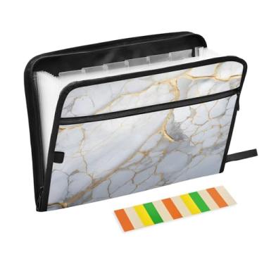 Imagem de CEBUGI Pasta expansível com 13 bolsos, organizador de arquivos sanfonado à prova d'água com etiquetas tamanho A4, organizador de documentos de papel para escola, material de escritório, fundo de