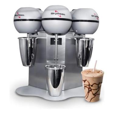 Imagem de Batedor De Milkshake Com Copos Inox 3 Hastes BMS-3-N Skymsen 127V