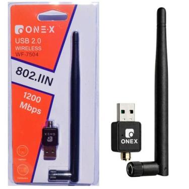 Imagem de Adaptador Wireless USB 2.0 Wi-Fi 1200Mbps com Antena Onex WF-7504